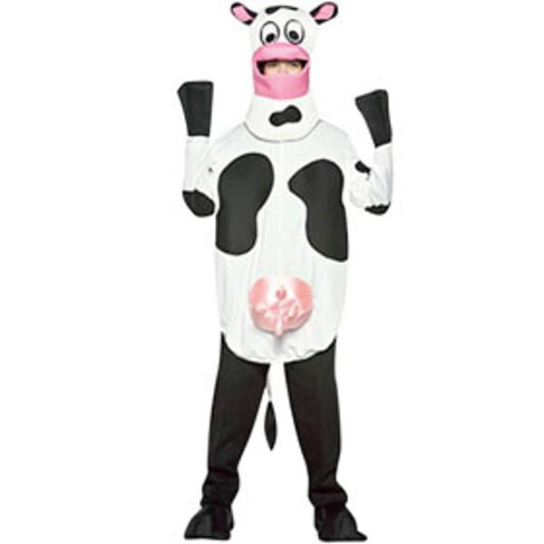 Cow Costume Piggyback Fancy Dress Outfit With Mock Legs Mens Ladies New